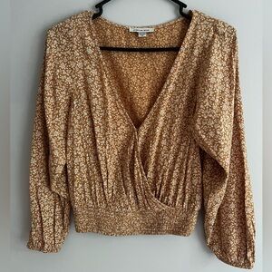 American Eagle Yellow Floral Top